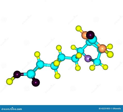 Estructura Molecular De La Biotina B En El Fondo Blanco Stock De