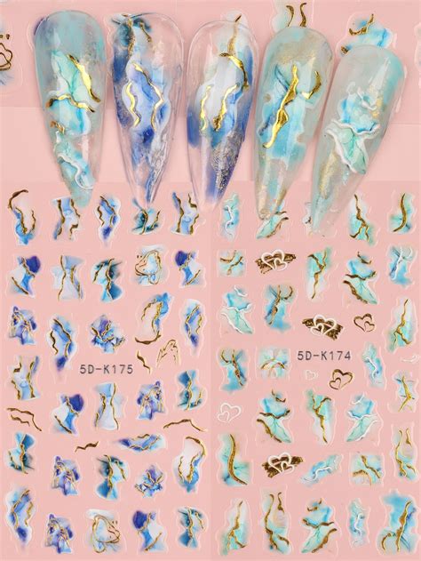 2sheets Marble Pattern Nail Art Sticker