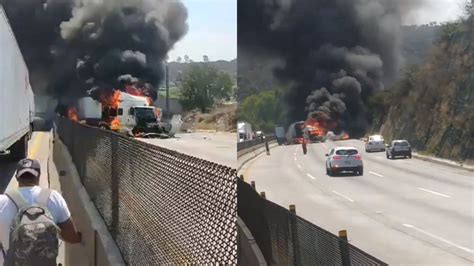 Qu Pas En La Carretera M Xico Quer Taro Hoy Choque Provoca Incendio