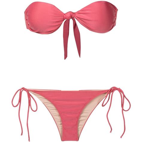 Adriana Degreas Set Bikini Senza Spalline Con Dettaglio A Nodo Rosa