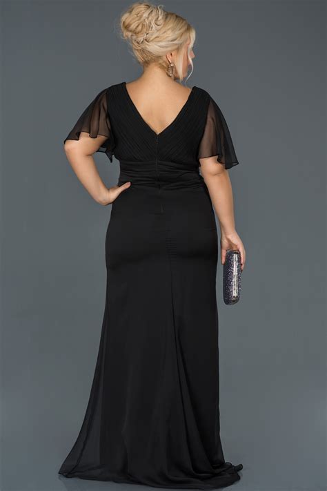 Robe de Soirée Grande Taille Longue Noir ABU994 Abiyefon