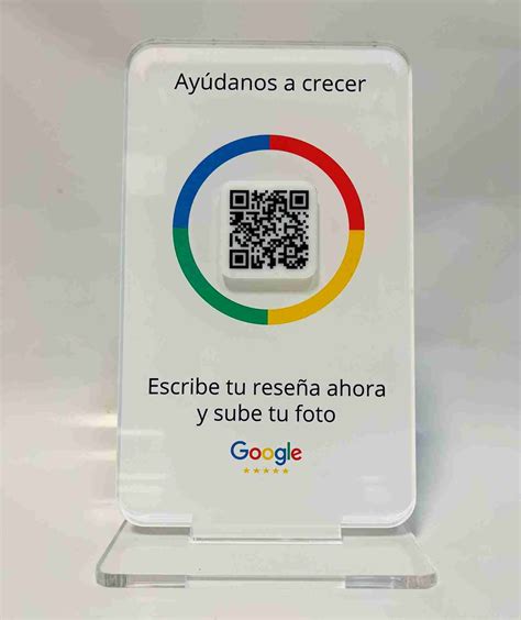 Placa expositor para tiendas reseñas de Google