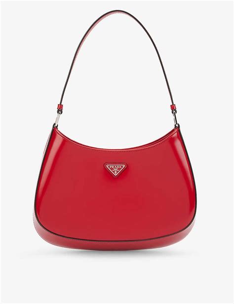 Prada Cleo Leather Shoulder Bag Selfridges Shoulder Bag Red