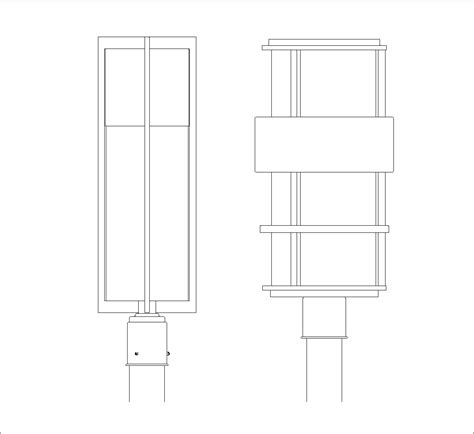 Linternas De Poste Modernas Dwg Bloque Cad Descarga Gratis