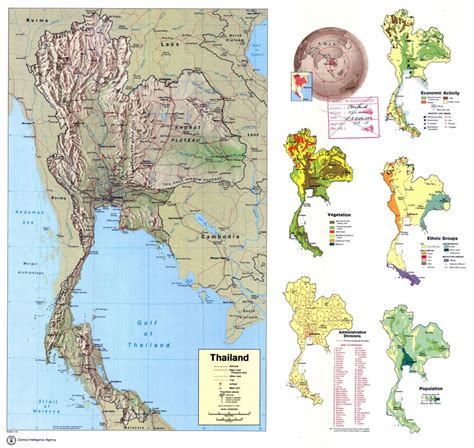 Large detailed country profile map of Thailand - 1974 | Thailand | Asia | Mapsland | Maps of the ...