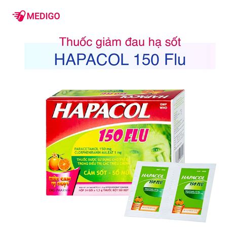 Thuốc Giảm đau Hạ Sốt Hapacol 150 Flu Hộp 24 Gói