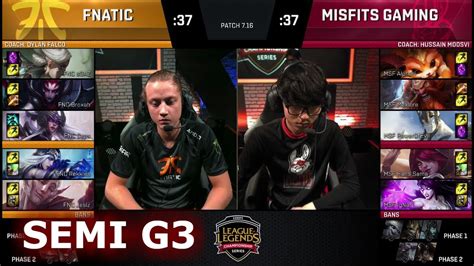 Fnatic Vs Misfits Game Semi Finals S Eu Lcs Summer Play Offs