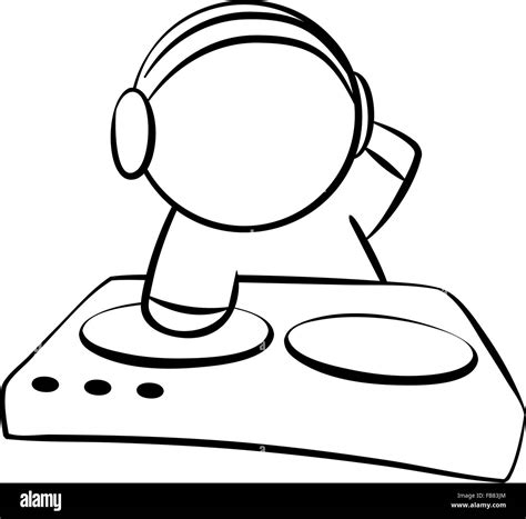 Line drawing of dj Stock Vector Image & Art - Alamy