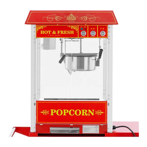 Popcorn Machine With Trolley Retro Design 150 180 °c Red