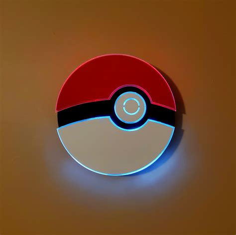 Pokeball Sign Neon Like Led Pokemon Light Wall Decor Etsy