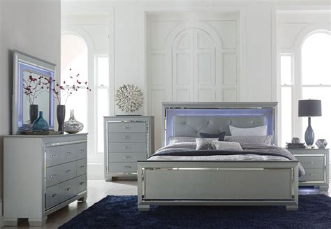 Allura Silver King Panel Bed 1stopbedrooms