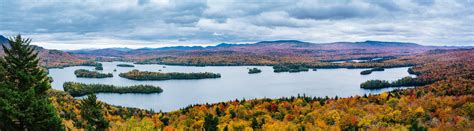 Fall At Blue Mountain Lake In The Adirondacks 2560x712 Oc R