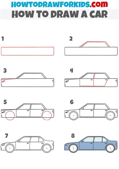 How to Draw a Car | Simple car drawing, Car drawing easy, Car drawing kids