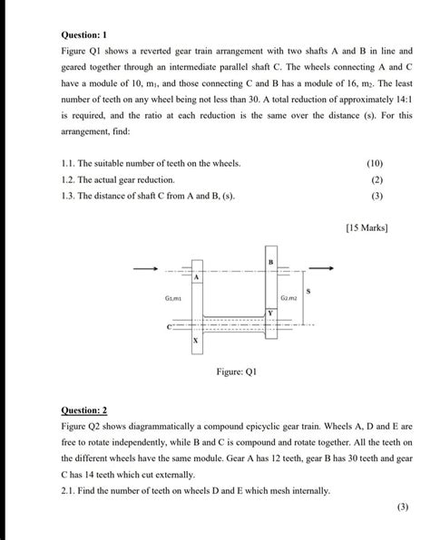 Solved Question Figure Q Shows A Reverted Gear Train Chegg