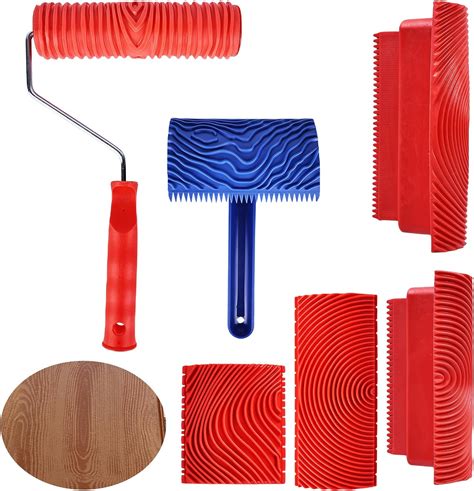 Wood Graining Tool Set 6pcs Wood Grain Paint Roller Graining Tool