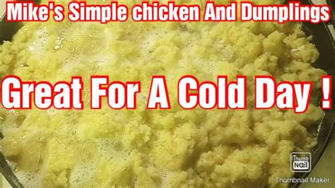 Simple Chicken And Dumplings Youtube