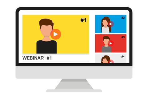 webinar lesson colection  computer screen  vector art