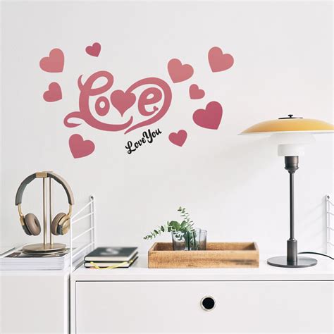 Greenred Love Heart Wall Sticker Self Adhesive Waterproof High