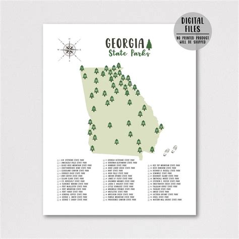 Georgia State Parks Map Print-georgia State Parks - Etsy