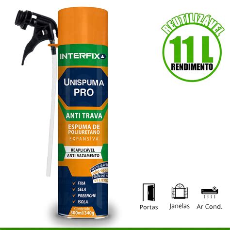 Espuma Expansiva Spray Ml Alto Rendimento Cola Porta Telhado Madeira