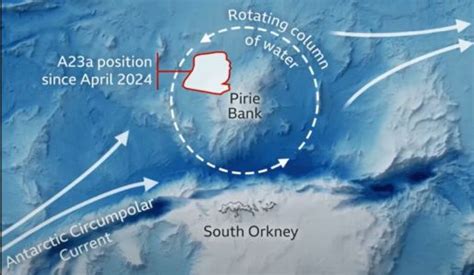 Update A23a The Iceberg That Refuses To Die Caught In Antarctic Vortex