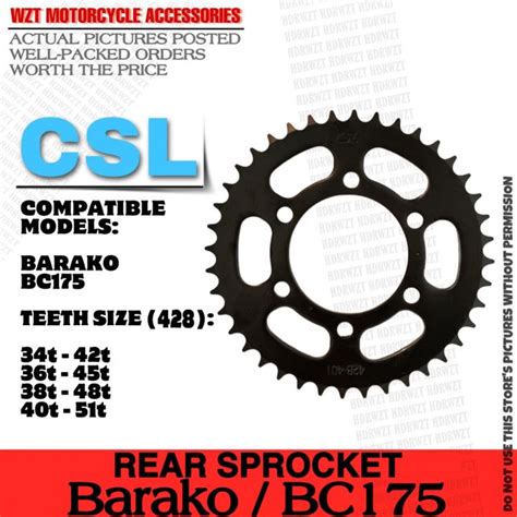 Csl Rear Sprocket For Kawasaki Barako Bc Motorcycle Japan Quality