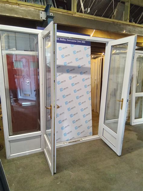 Used White Upvc French Doors And Side Panels INWARDS OPENING 2740mm X