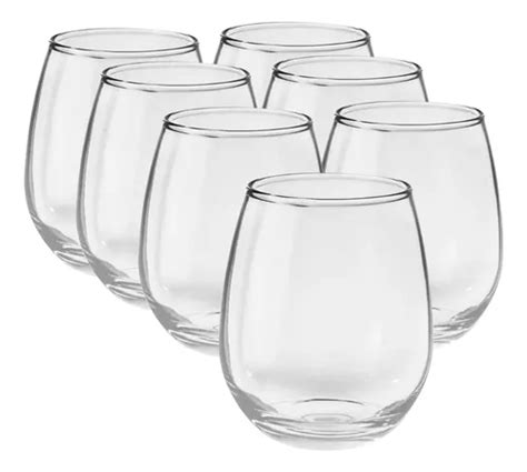 Set X Copas Cop N Vaso Vidrio Sin Tallo Gourmet Rigolleau Color