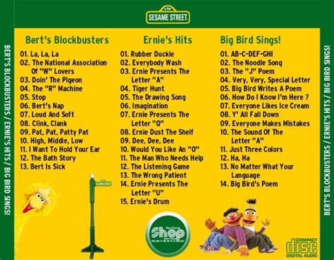 Sesame Street Berts Blockbusters Ernies Hits Big Bird Sings