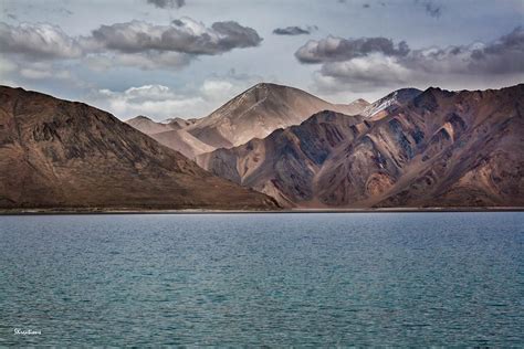 Pangong Tso Lake At Feet On Ladakh India Possibly One Of The