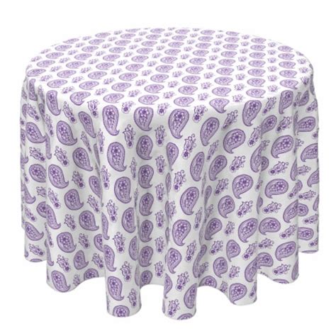 Round Tablecloth, 100% Cotton, 60 Round , Purple Paisley Petals, 60 Round - Fred Meyer