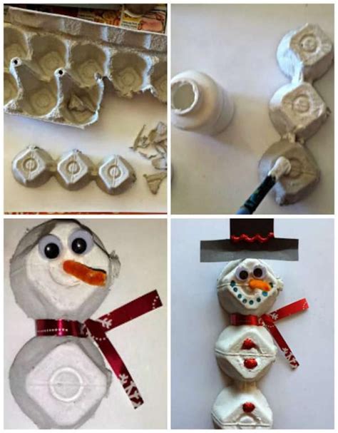 11 bricolages de Noël à réaliser avec des boites d oeufs Activités de