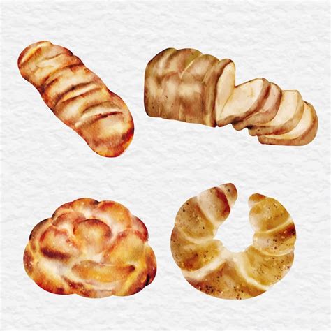 L Ment D Art Clipart Pain Et Boulangerie Aquarelle Vecteur Premium