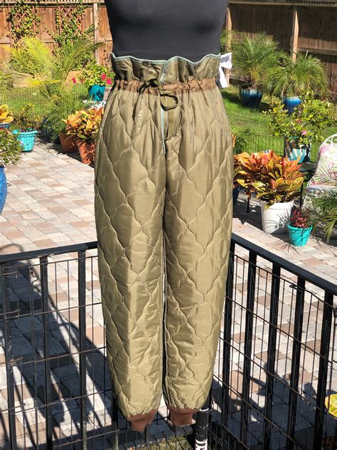 QUILTED Pants/green Quilted Pants/military Pant | Etsy