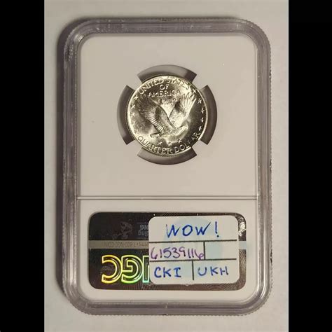 D Standing Liberty Quarter Ngc Ms Wow Cac Sight White Bob