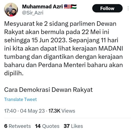 Dato Seri Arwah Jemin On Twitter Aduh Kerajaan Tumbang Ke