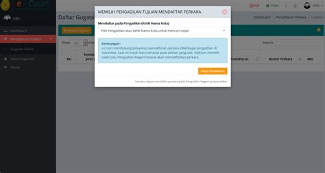 Tata Cara Pendaftaran Gugatan Online E Court