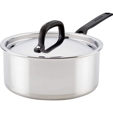 5-Ply Stainless Steel 3 Qt. Saucepan | KitchenAid | Everything Kitchens