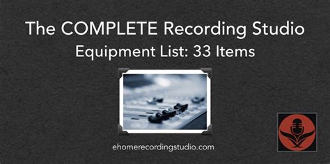 A Complete Recording Studio Equipment List for beginners to use as a reference. Learn all the ...