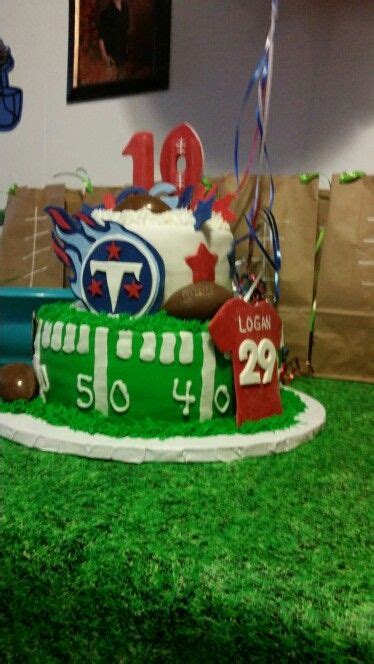 Logans Tennessee Titans Birthday Cake With His Football Number