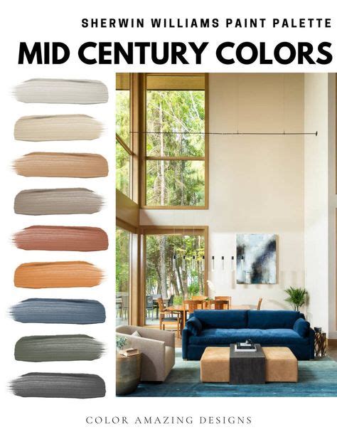 Mid Century Modern Paint Colors for Home Cozy Color Palette - Etsy