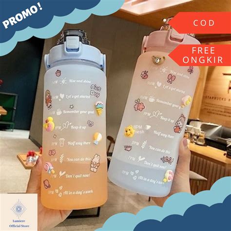 Jual Botol Minum Viral Jumbo Liter Free Sticker D Dan D Shopee