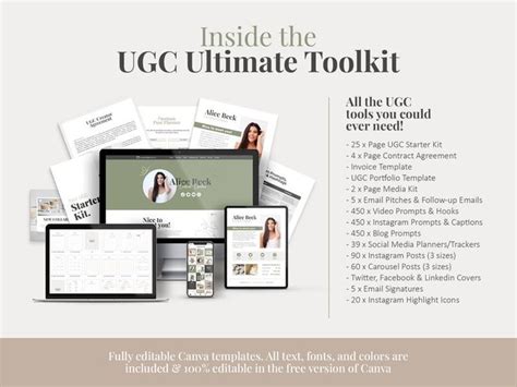 Ugc Creator Ultimate Toolkit Portfolio Template Influencer Contract