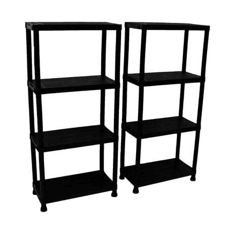 X Oypla Tier Black Plastic Heavy Duty Shelving Racking Storage Unit