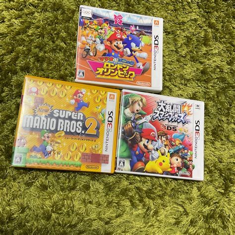 【傷や汚れあり】3ds マリオandソニック At ロンドンオリンピック、newスーパーマリオブラザーズ2、大乱闘スマッシュブラザーズ3dsの落札