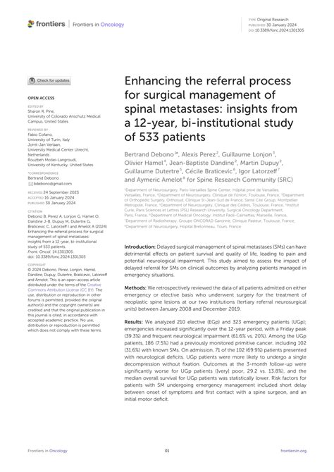 PDF Enhancing The Referral Process For Surgical Management Of Spinal