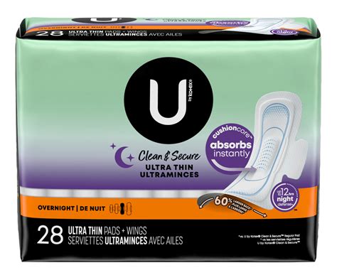 Security Ultra Thin Overnight Pads With Wings Units U By Kotex