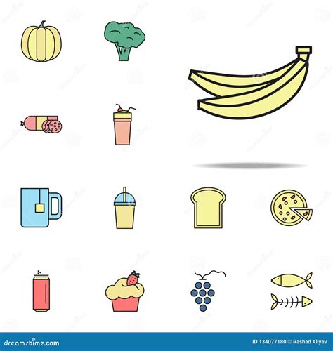 Bananas Colored Icon Food Icons Universal Set For Web And Mobile Stock