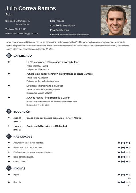 Ejemplos De Curriculum Vitae Hechos En Espa Ol