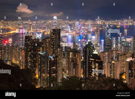 Hong Kong skyline at night Stock Photo - Alamy